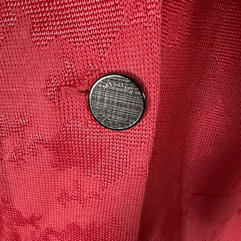 Misook Tailored Tonal Pattern Knit Jacket True Fit Coral Pink M Classic Formal - Picture 3 of 12